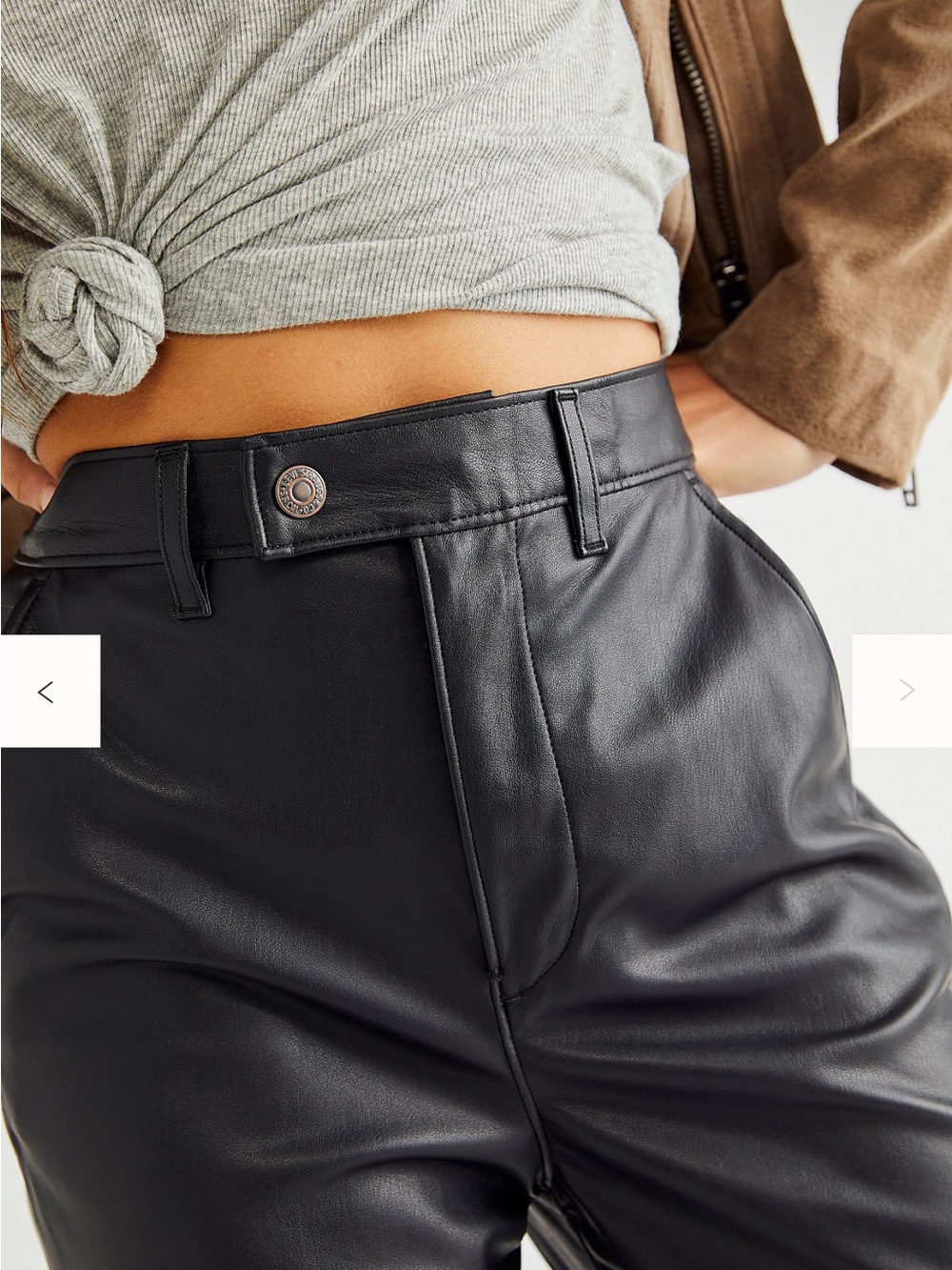 Levi’s Made & Crafted Math Club Slacks Black Faux Leather Slacks Pants 28 - Picture 5 of 16